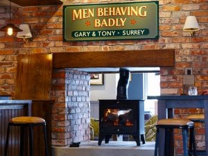 Men Behaving Badly Sign, Plume of Feathers